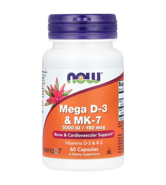 NOW Foods, Mega D-3 & MK-7, 5,000 IU / 180 mcg Capsules in Pakistan